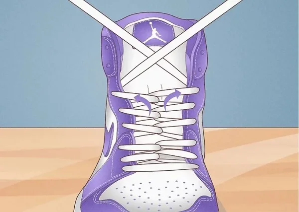 بستن بند کفش جردن ساق دار به روش Loop-Back Lacing
