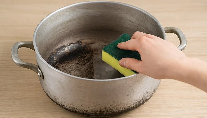 آموزش تمیز کردن قابلمه روحی سیاه شده (داخل یا خارج آن)