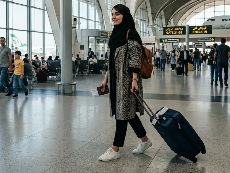 وزن کردن چمدان ها و دریافت کارت پرواز