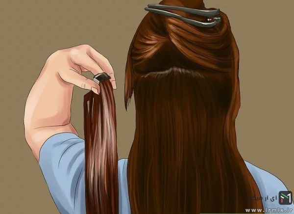  گذاشتن موی اکستنشن لابلای موها