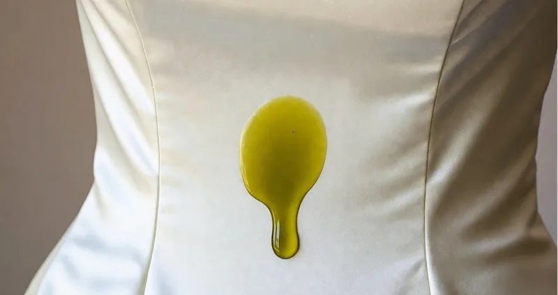 پاک کردن لکه روغن از لباس عروس
