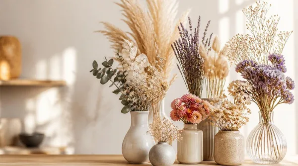 10 تا از بهترین نوع گل خشک برای گلدان