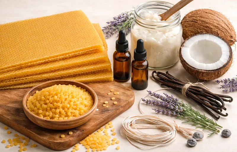 مواد اصلی و ترکیبات شمع موم عسلی