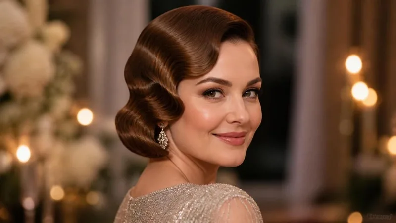فینگر ویو رترو با فرق کج (Retro Finger Waves)