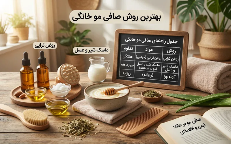 بهترین روش صافی مو خانگی