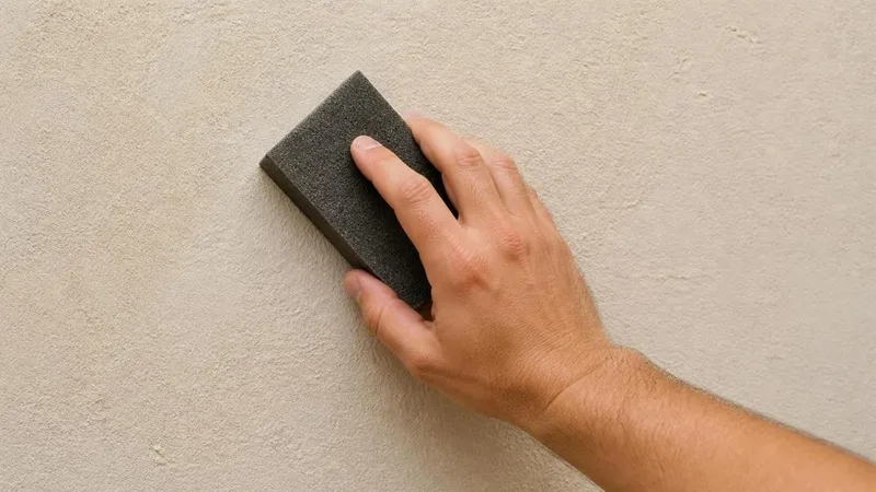 سنباده کاری کناف پس از بتونه کاری
