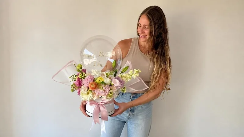 آموزش تزیین باکس گل و بادکنک برای جشن تولد