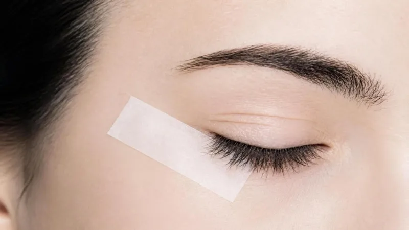 استفاده از چسب برای کشیدن خط چشم قرینه